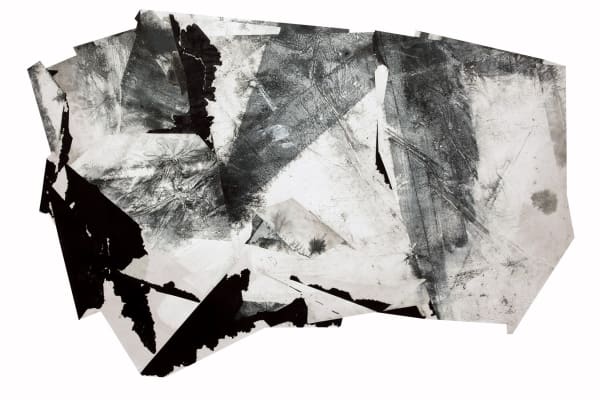 Zheng Chongbin 郑重宾 Liquid Map 流动地块, 2017 Ink and acrylic on xuan paper 墨 丙烯 宣纸 68 1/8 x 100...